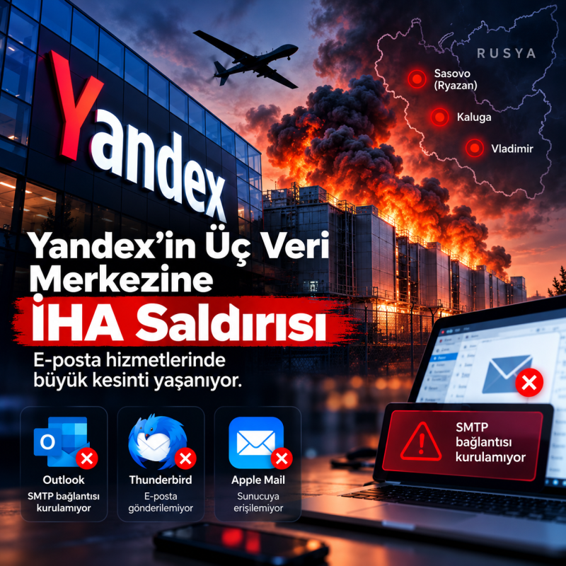 Yandex’in Üç Veri Merkezine İHA Saldırısı: E-posta Hizmetlerinde Büyük Kesinti Yaşanıyor